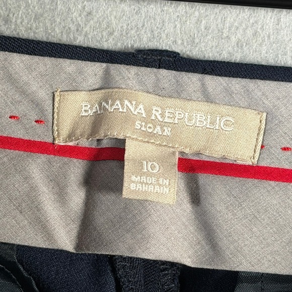 Banana Republic Sloan Navy Blue Straight Leg Career Pants Women's Size 10 - Picture 9 of 12